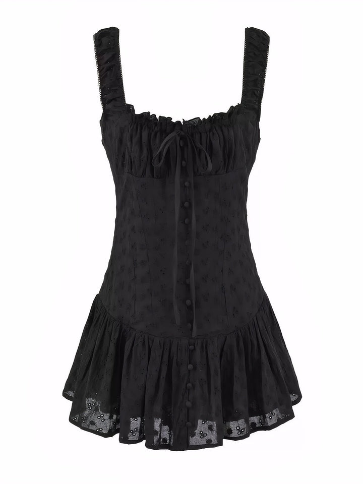 Lace Trim Hollow out Strap Dress