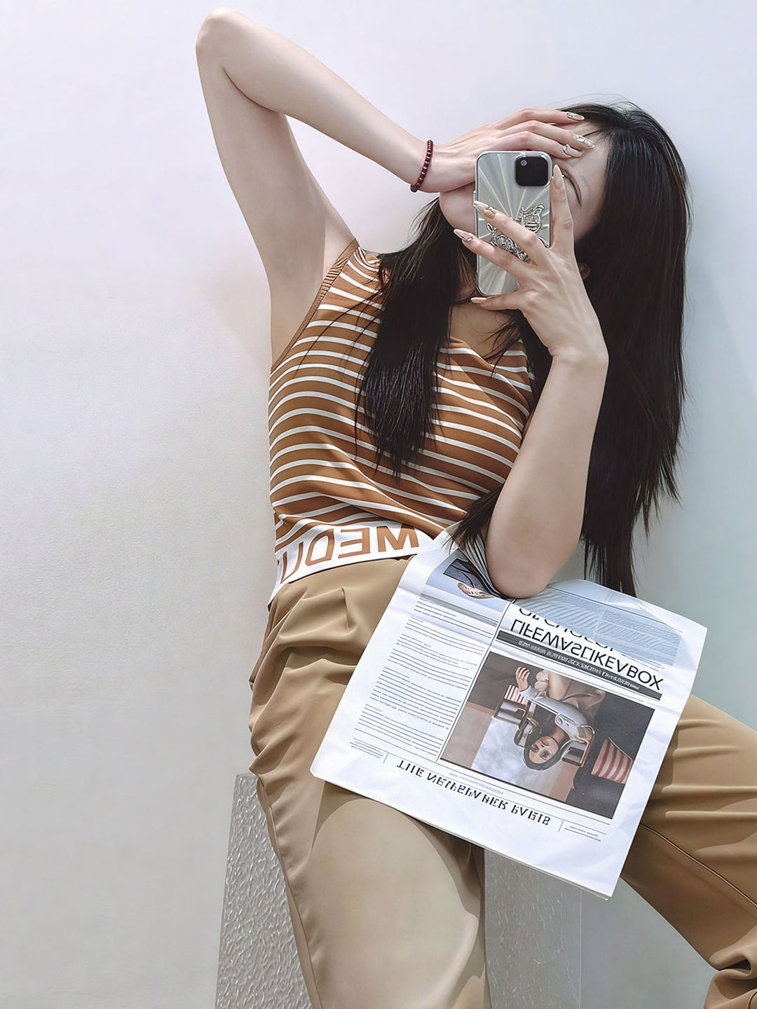 Letter Printed Slim Crop Top