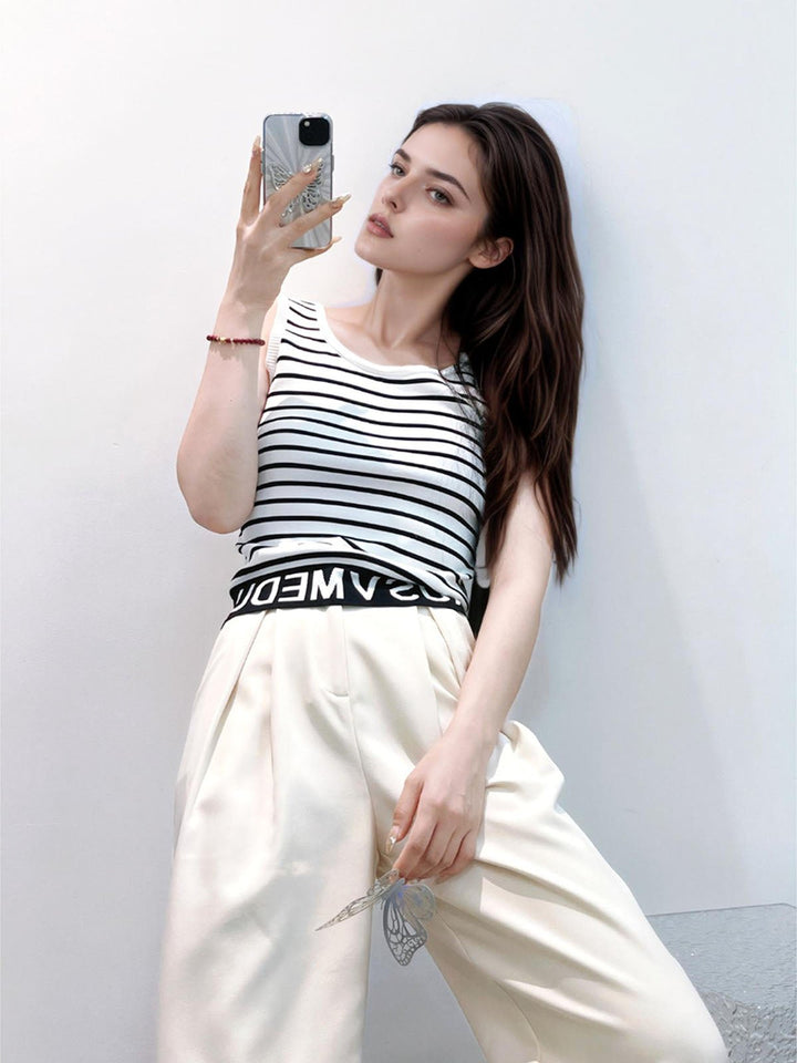 Letter Printed Slim Crop Top