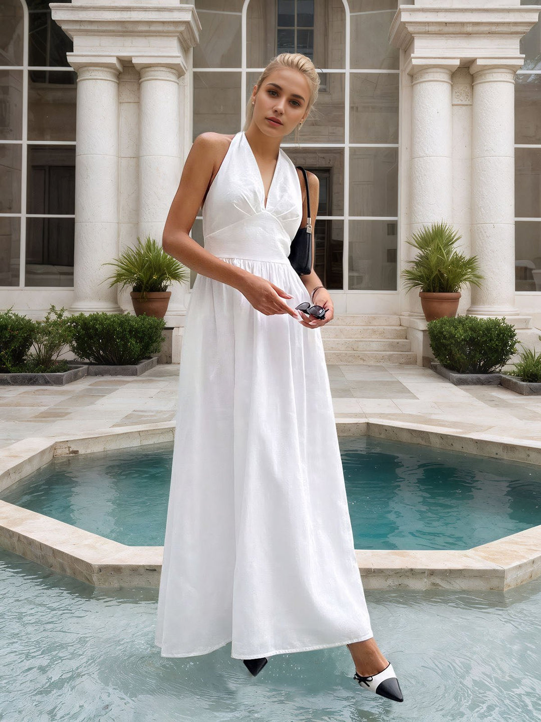 Long White Linen Dress
