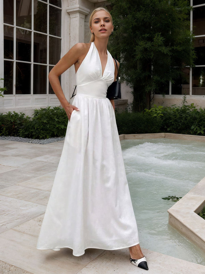 Long White Linen Dress