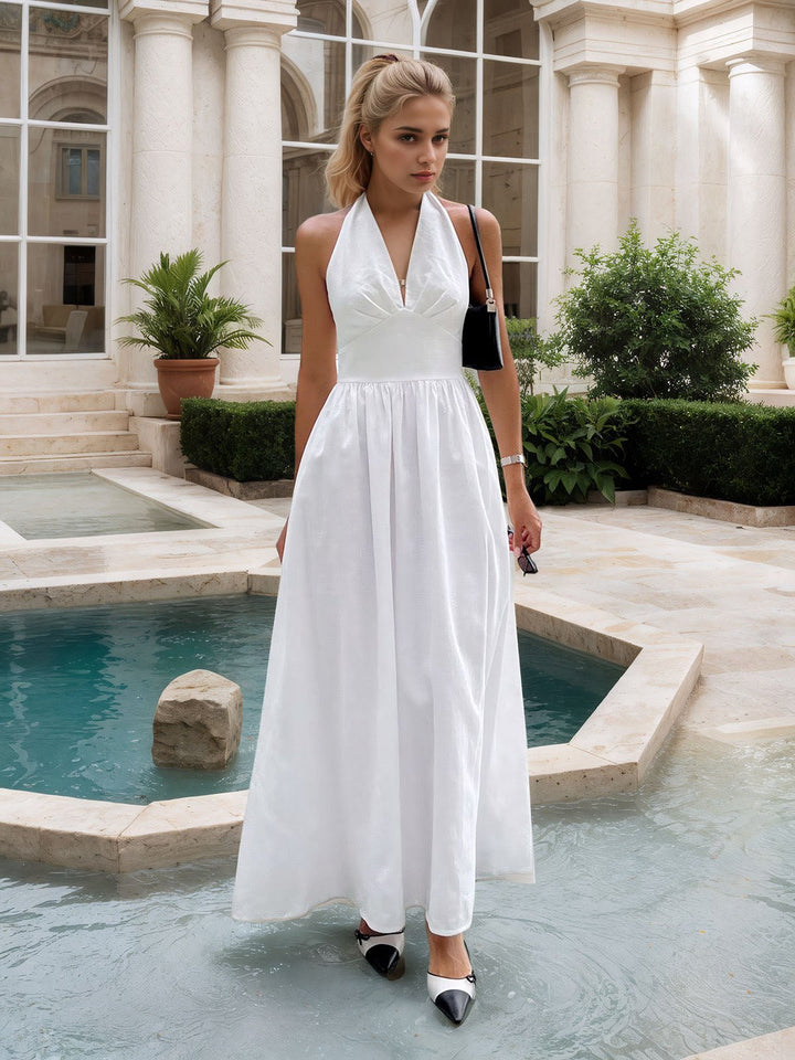 Long White Linen Dress