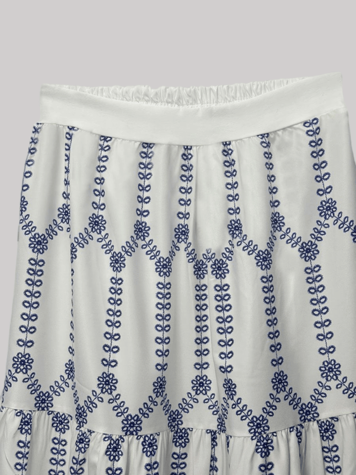 Loose Fit Printing Skirts With Vest