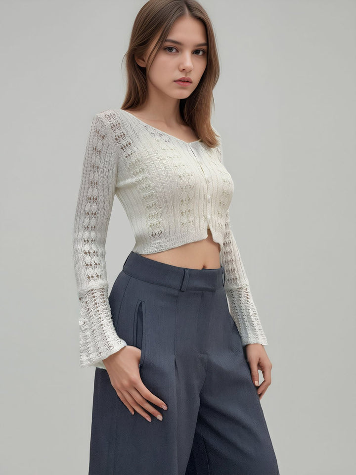 Mid-Waist Pleated Pants