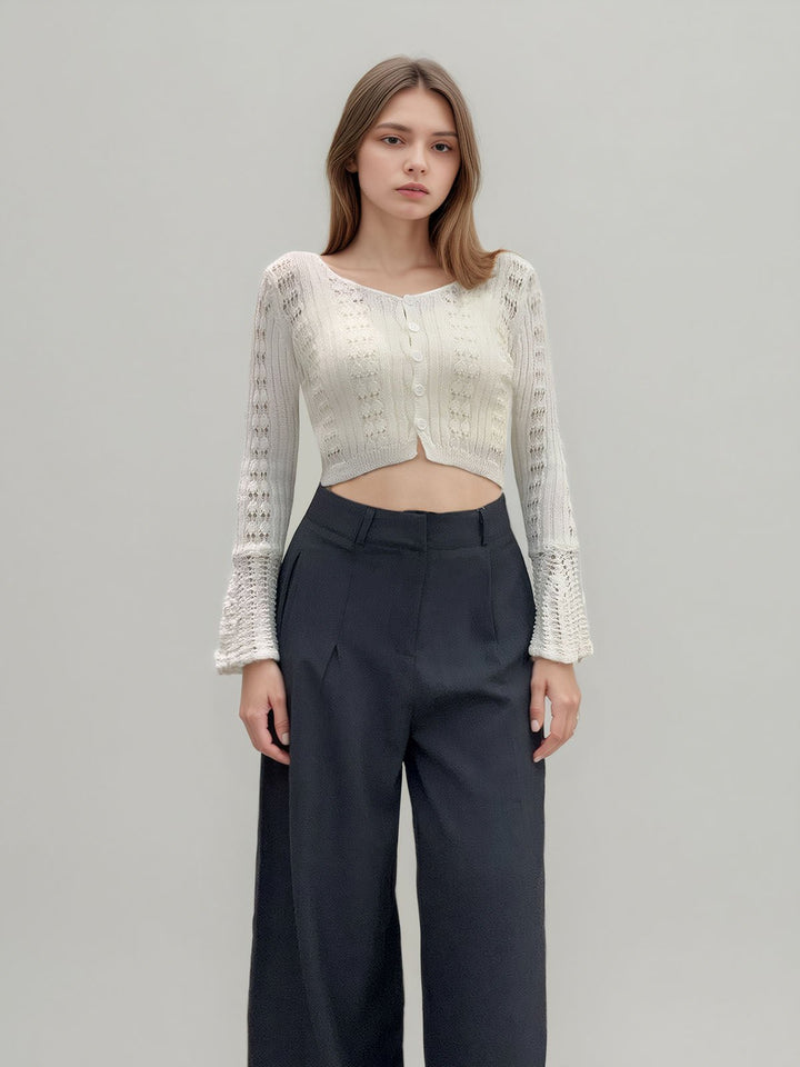 Mid-Waist Pleated Pants