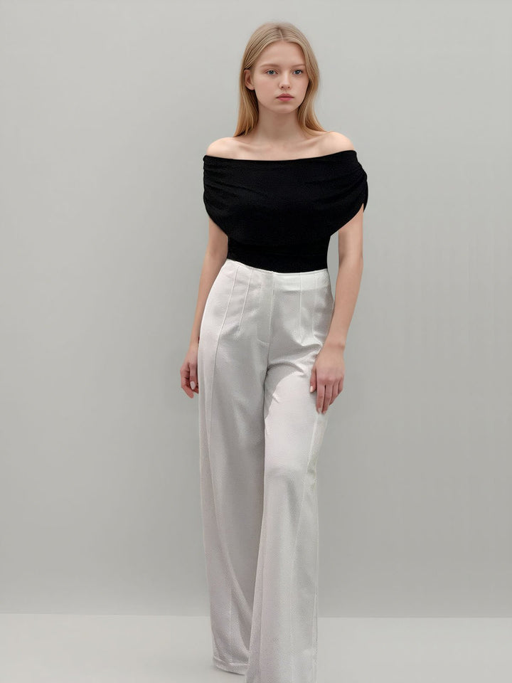 Off Shoulder Ruched Crop Top