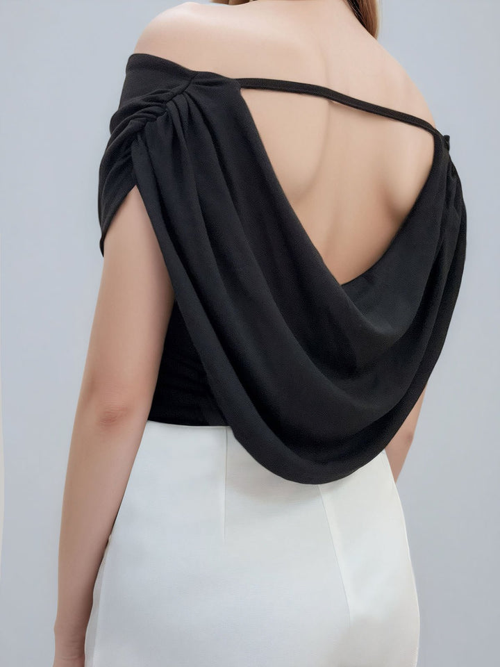 Off Shoulder Ruched Crop Top