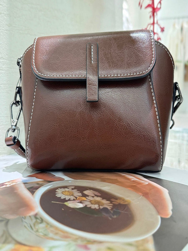 Oil Wax Leather Crossbody Bag