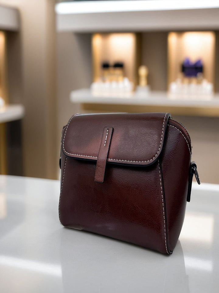 Oil Wax Leather Crossbody Bag