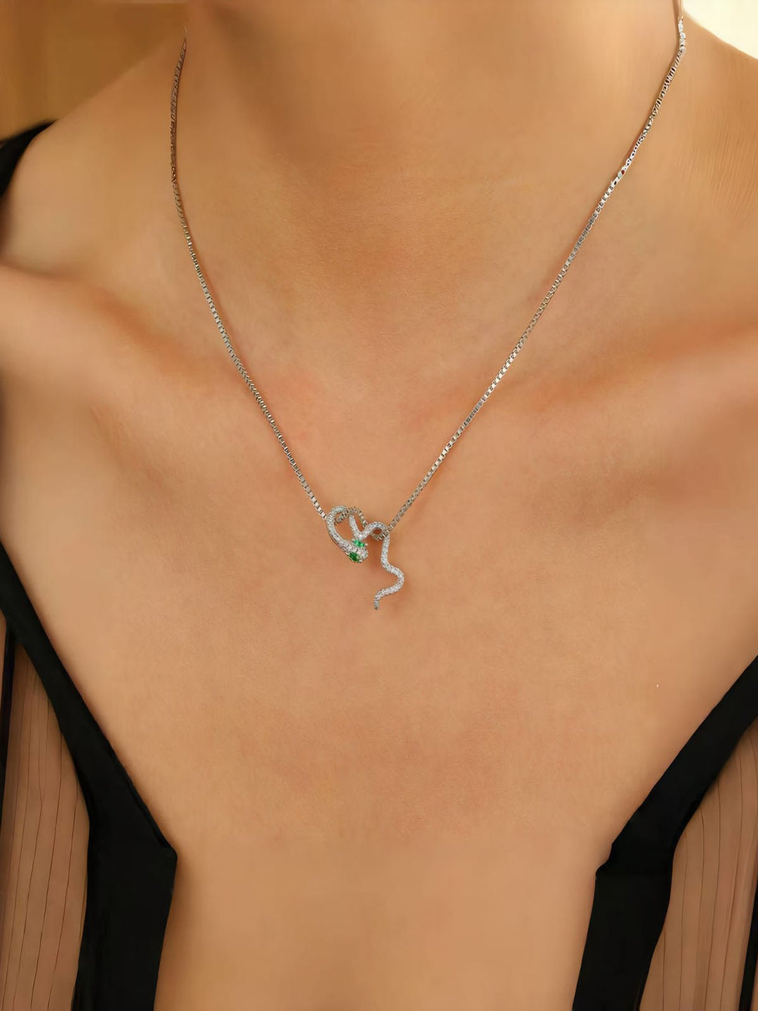 Pendant Cubic Zirconia Layered  Necklace
