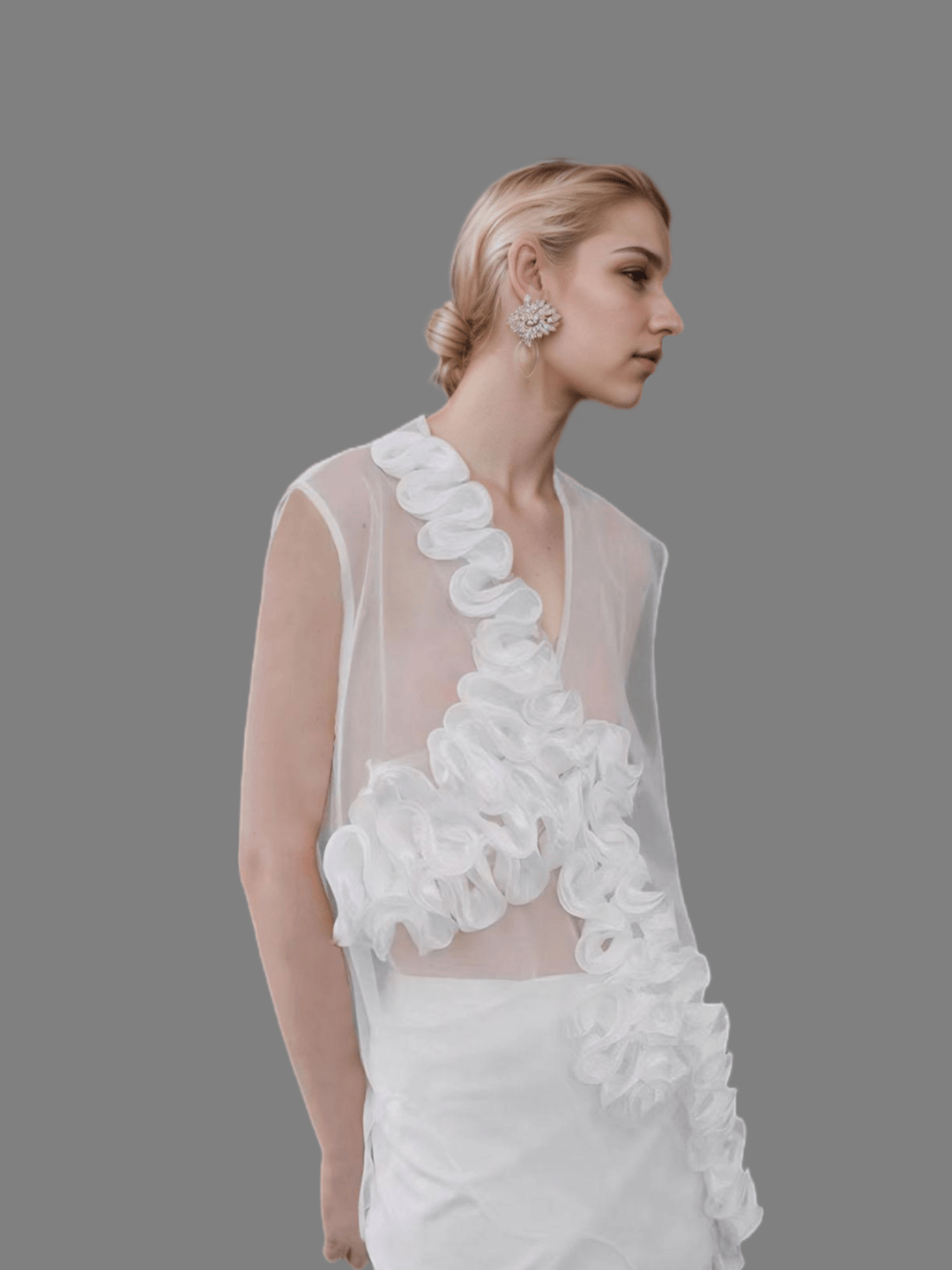 Perspective Mesh Flower T-Shirt