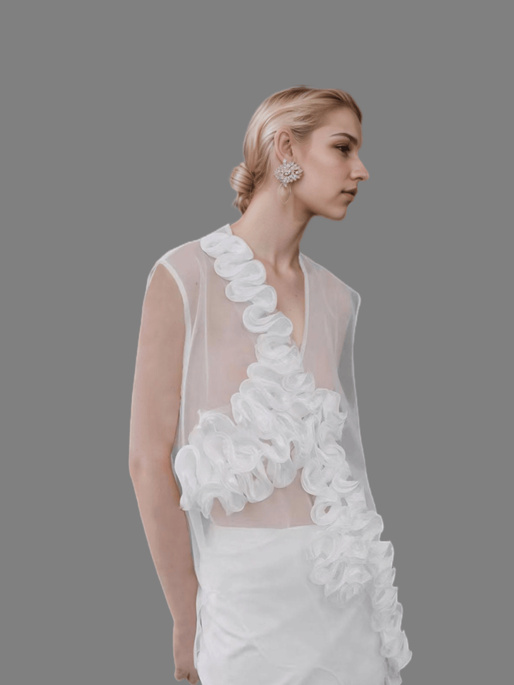 Perspective Mesh Flower T-Shirt