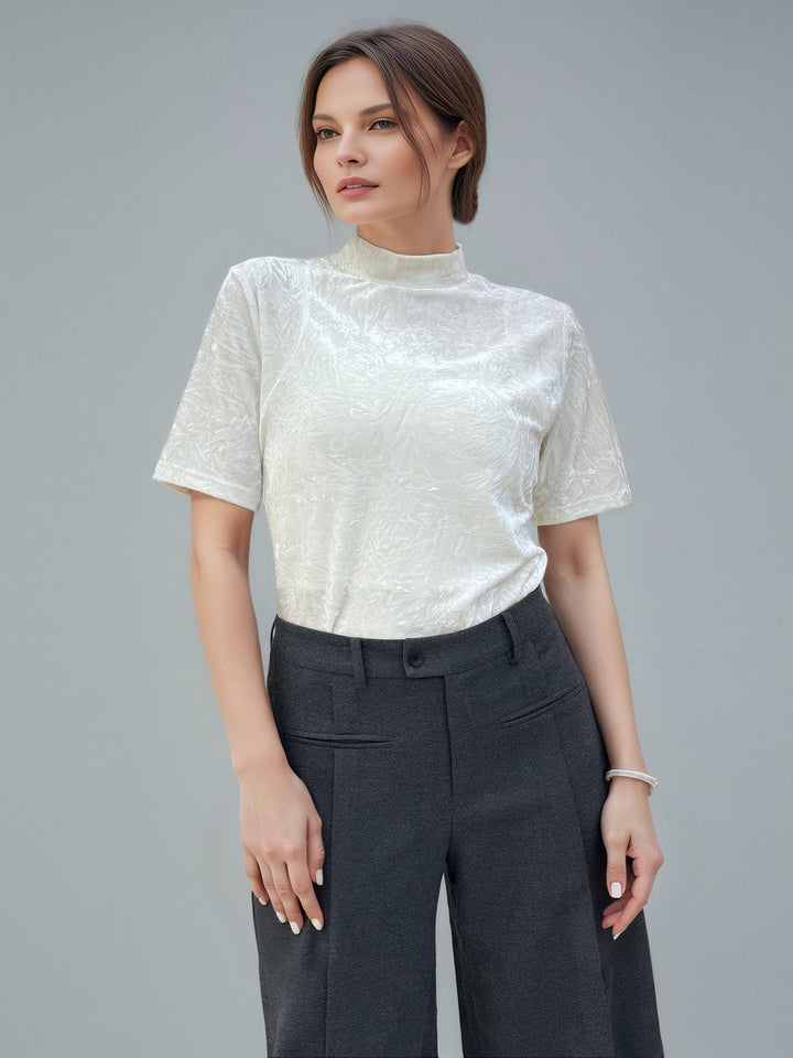 Plain Short Sleeve Knit Top
