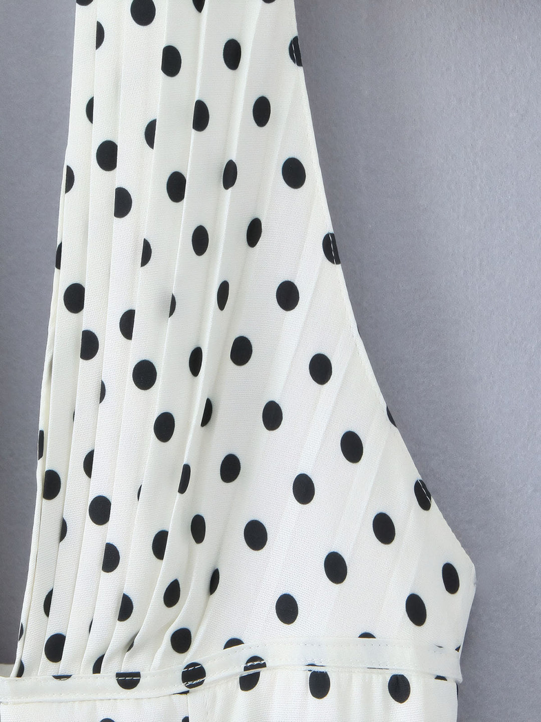 Polka Dot Lace-Up Backless Dress