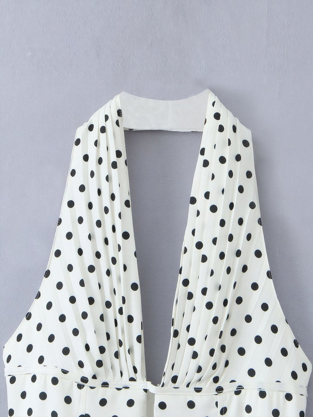 Polka Dot Lace-Up Backless Dress