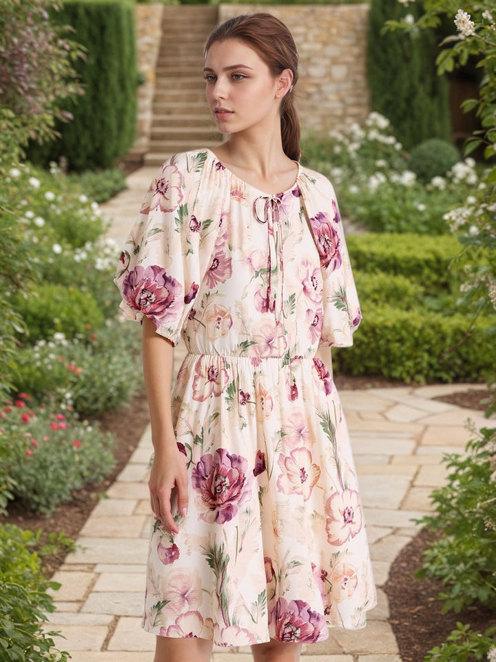 Printed Bubble Hem Dress