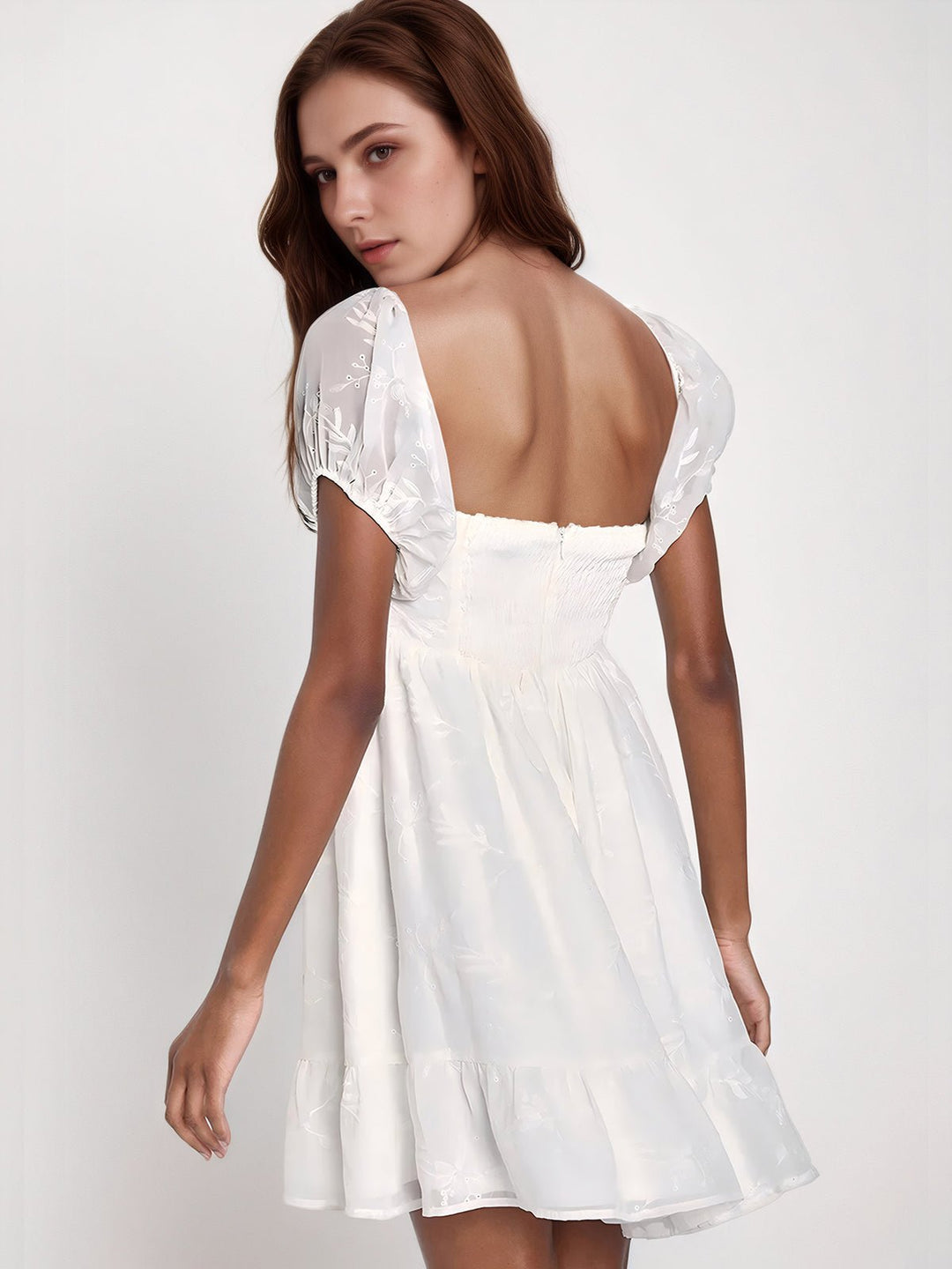 Puff Sleeve Short Shirt Dress