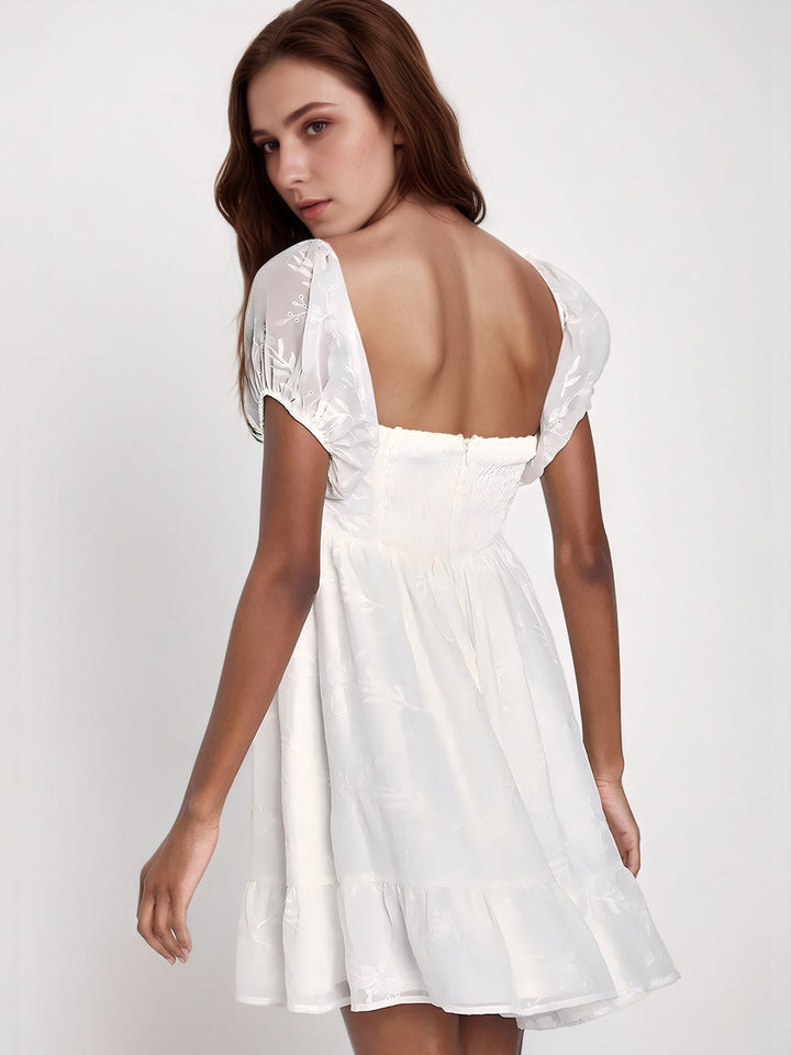 Puff Sleeve Short Shirt Dress