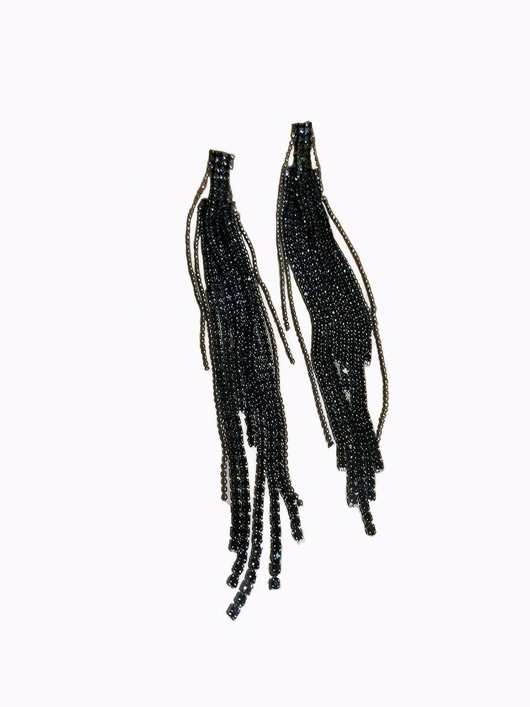 Rhinestone Long Fringe Dangle Earrings