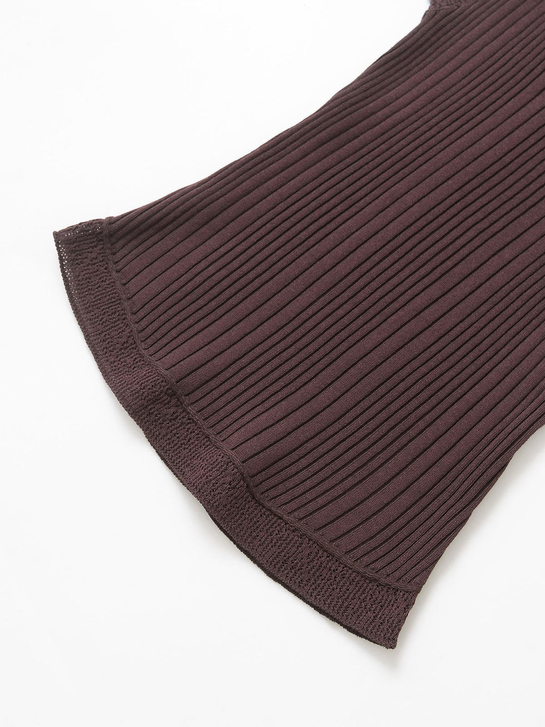 Ribbed V-neck Knit Top