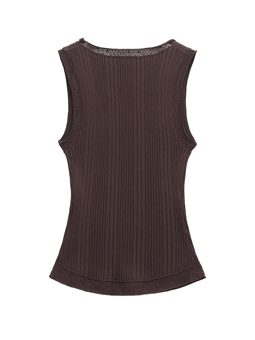 Ribbed V-neck Knit Top