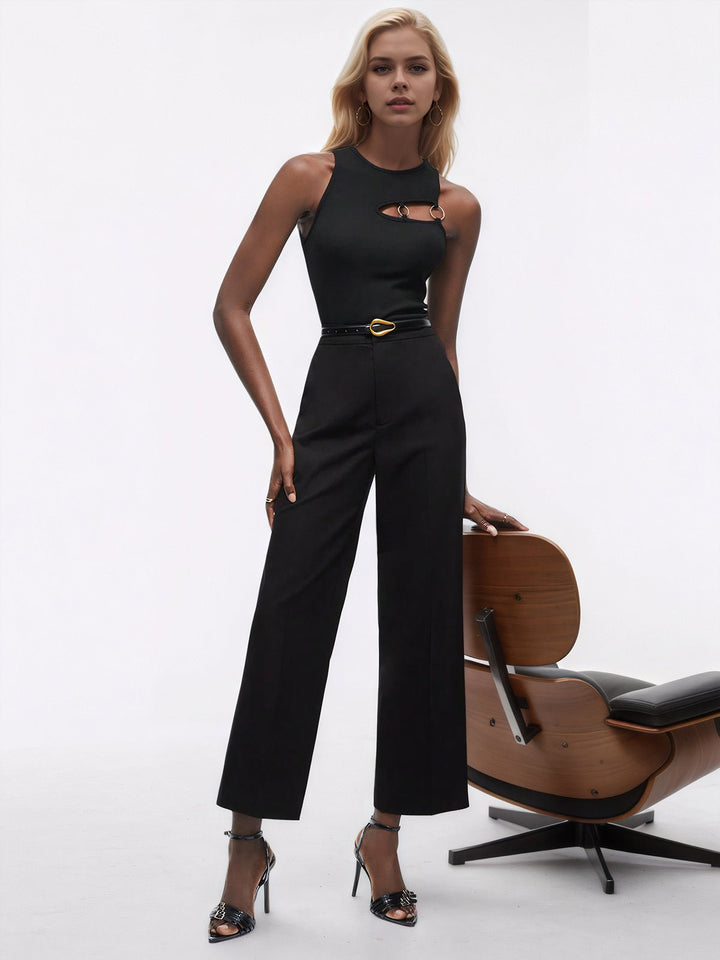 Ring Detail Cutout Tank Top