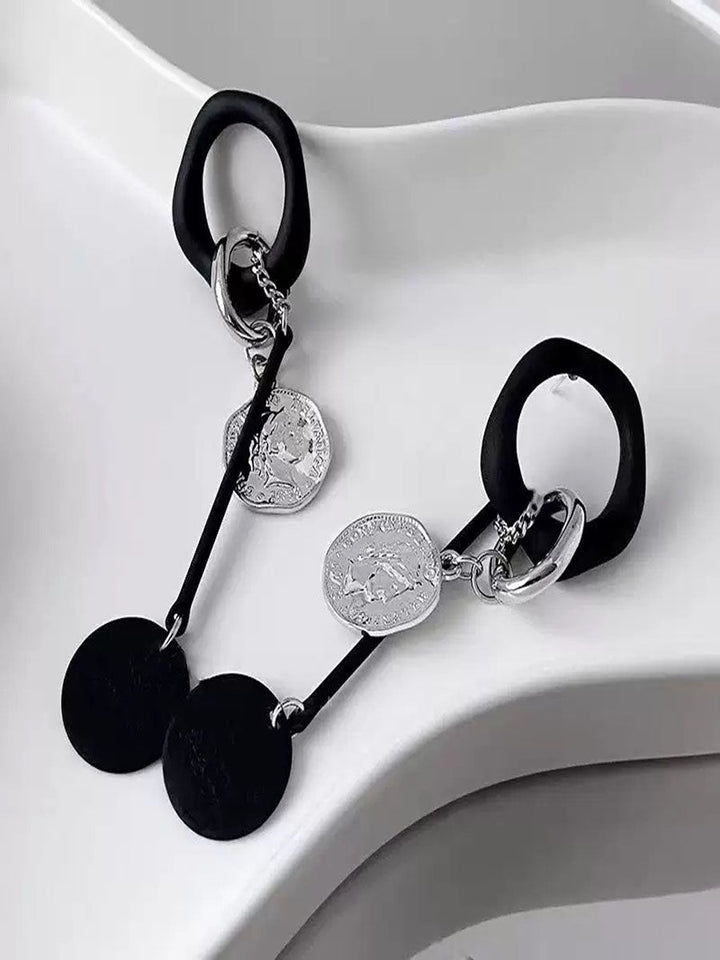 Round Metal Dangle Earrings