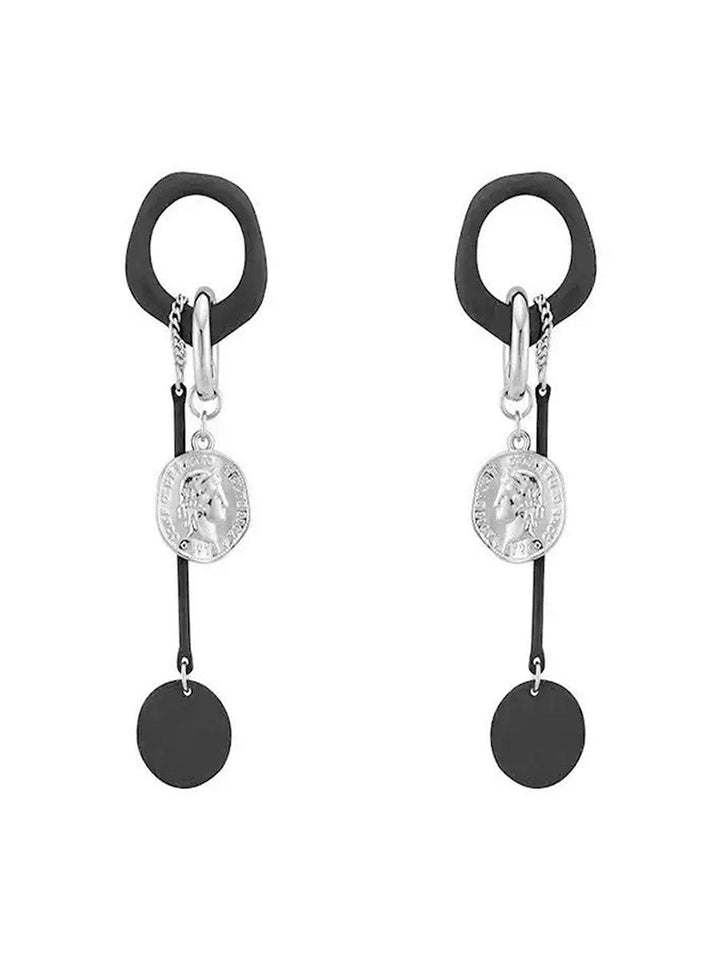 Round Metal Dangle Earrings