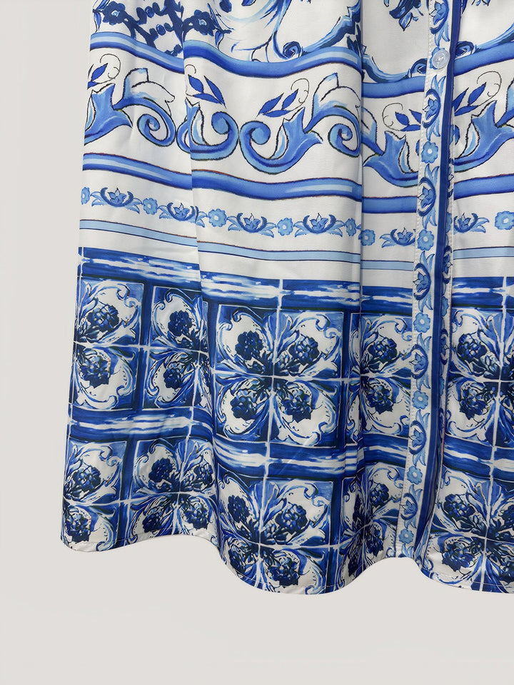 Royal Blue Porcelain Maxi Dress