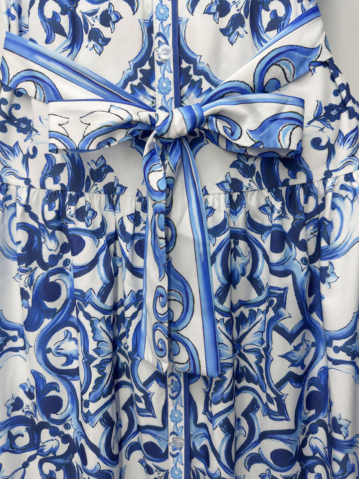 Royal Blue Porcelain Maxi Dress
