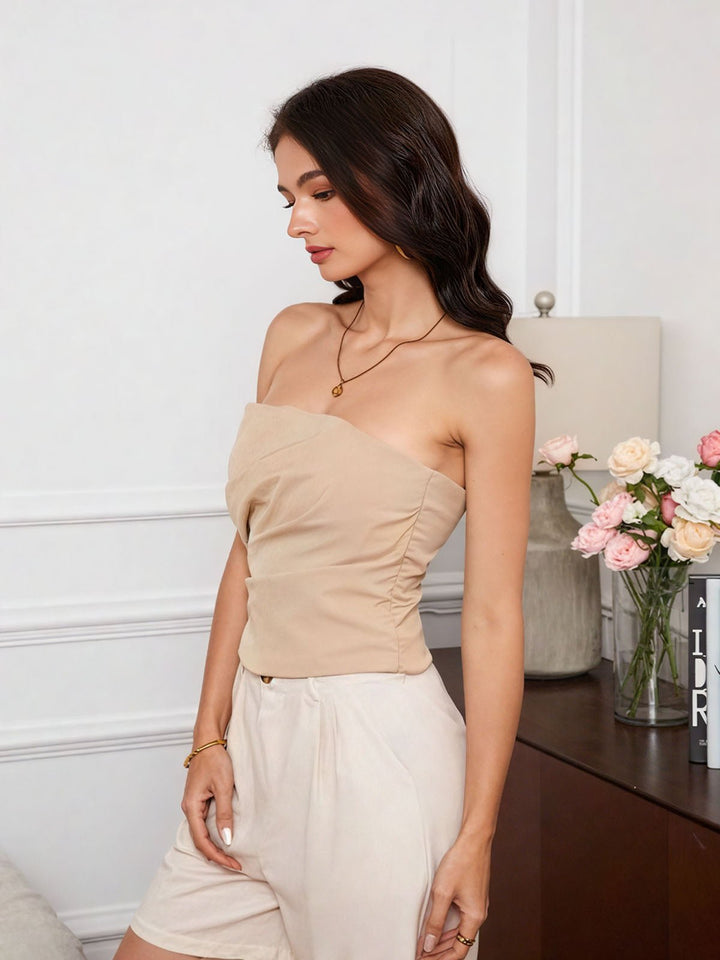 Ruched Backless Tube Top