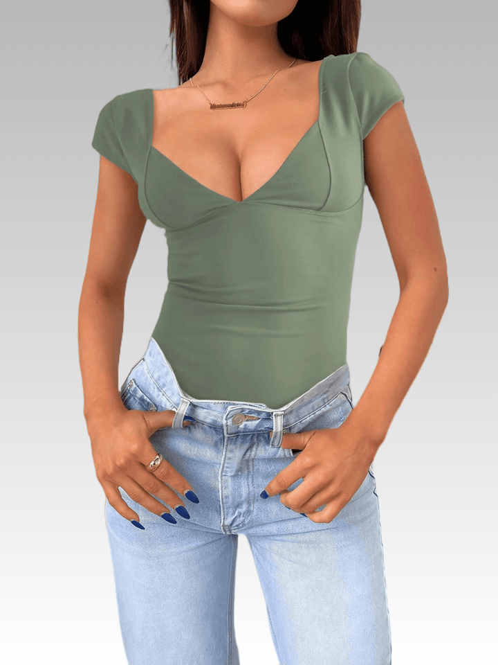 Solid Color Deep V-neck Tank Top