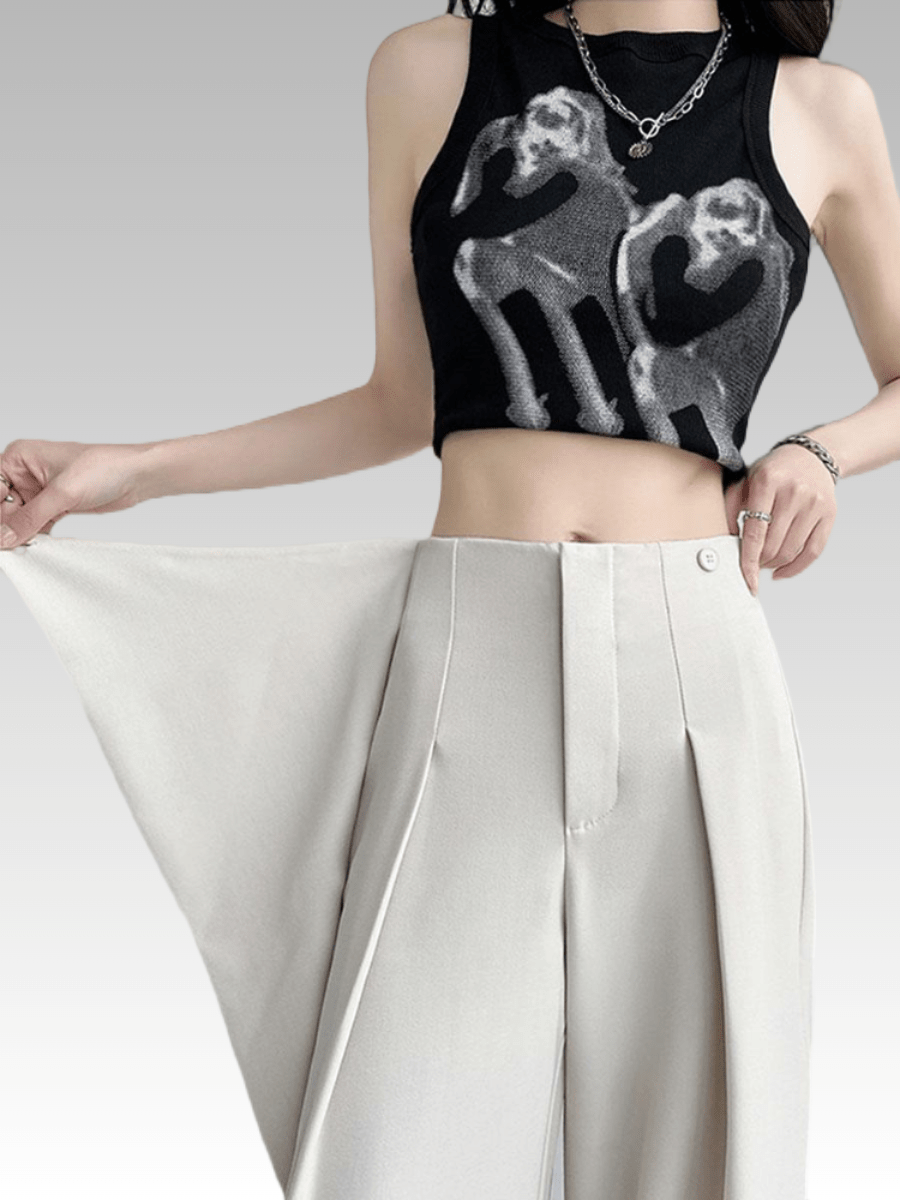 Solid Color Loose Fit Casual Pants
