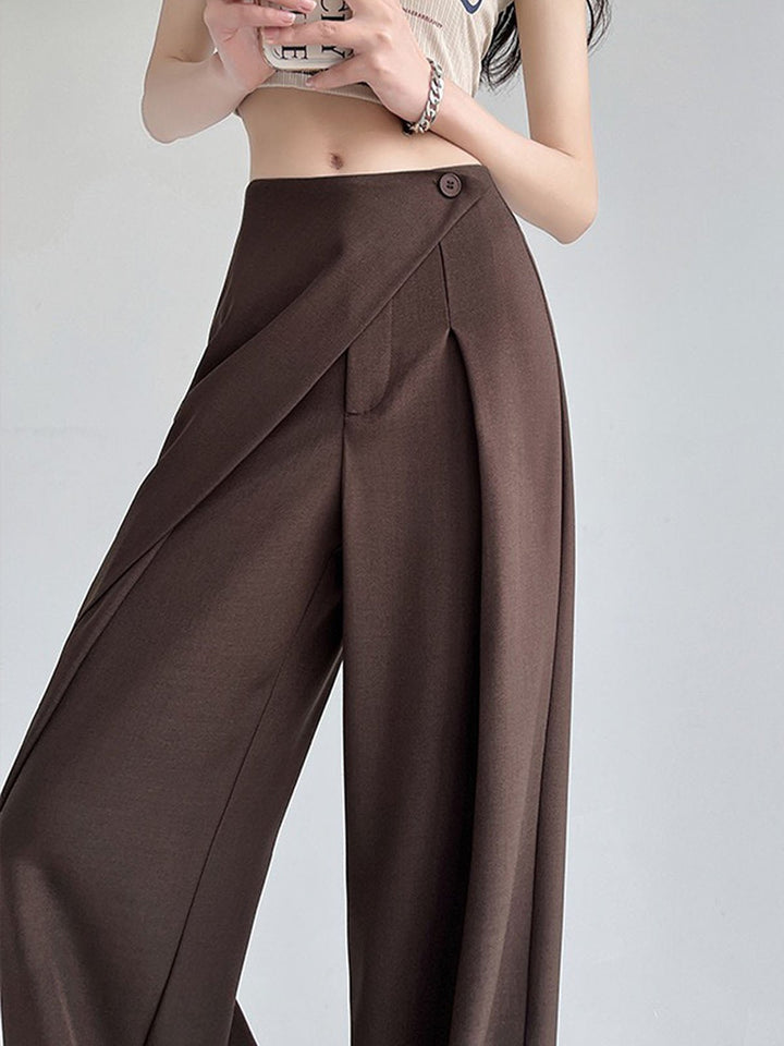 Solid Color Loose Fit Casual Pants