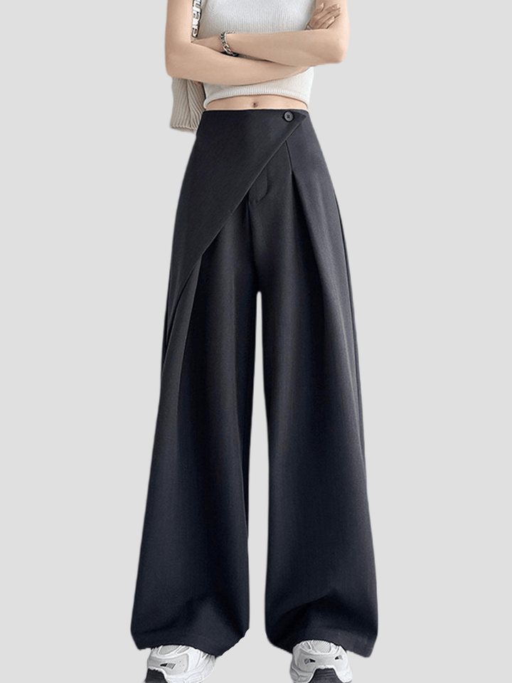 Solid Color Loose Fit Casual Pants