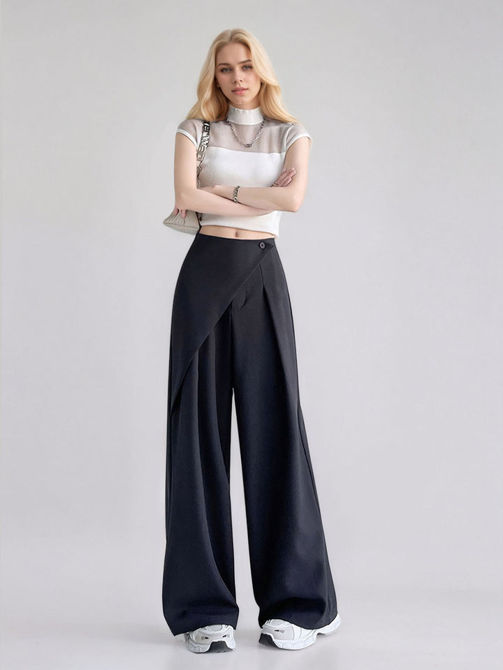 Solid Color Loose Fit Casual Pants