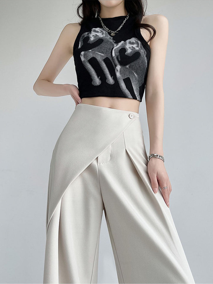 Solid Color Loose Fit Casual Pants