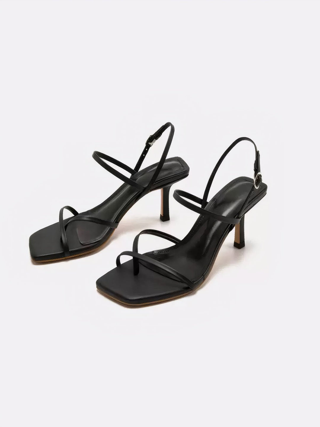 Solid Color Square Heel Sandals