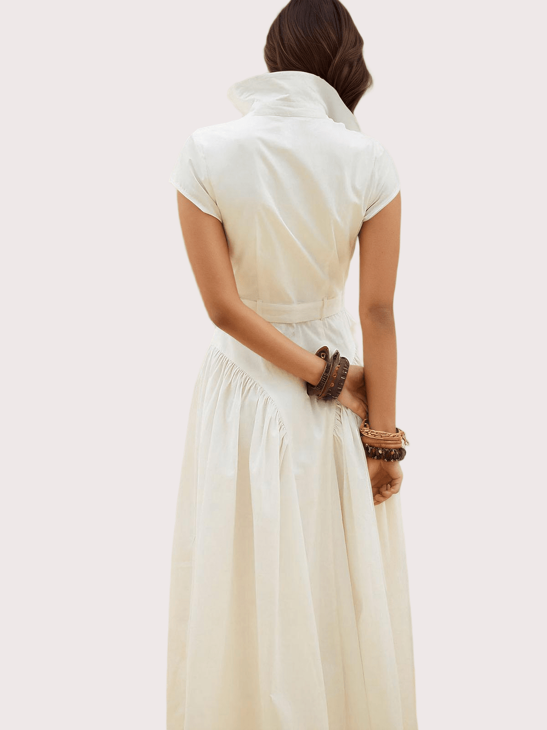 Solid Slim Spliced Belt Dress