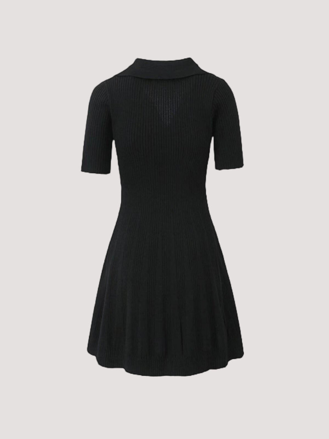 Solid V-neck Knit Dress