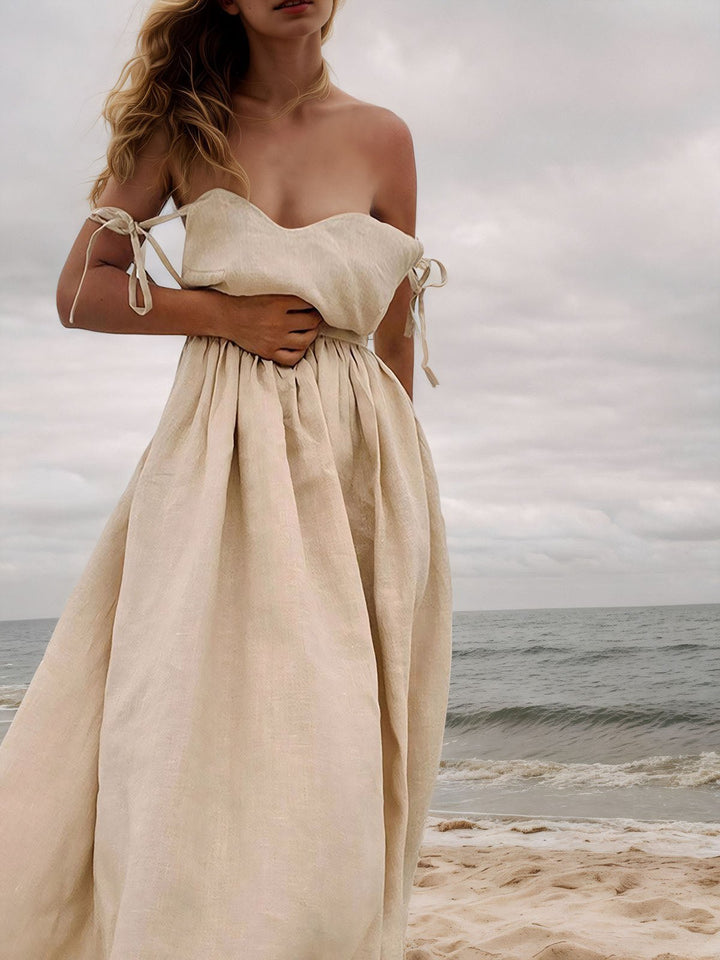 Spaghetti Straps Backless Midi Dresses