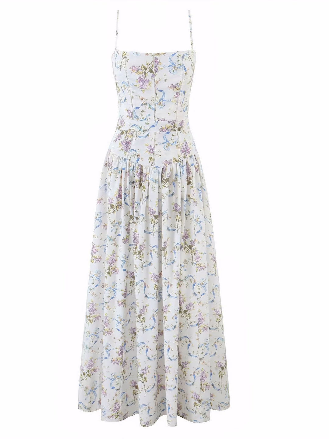 Spaghetti Straps Floral Print Dress