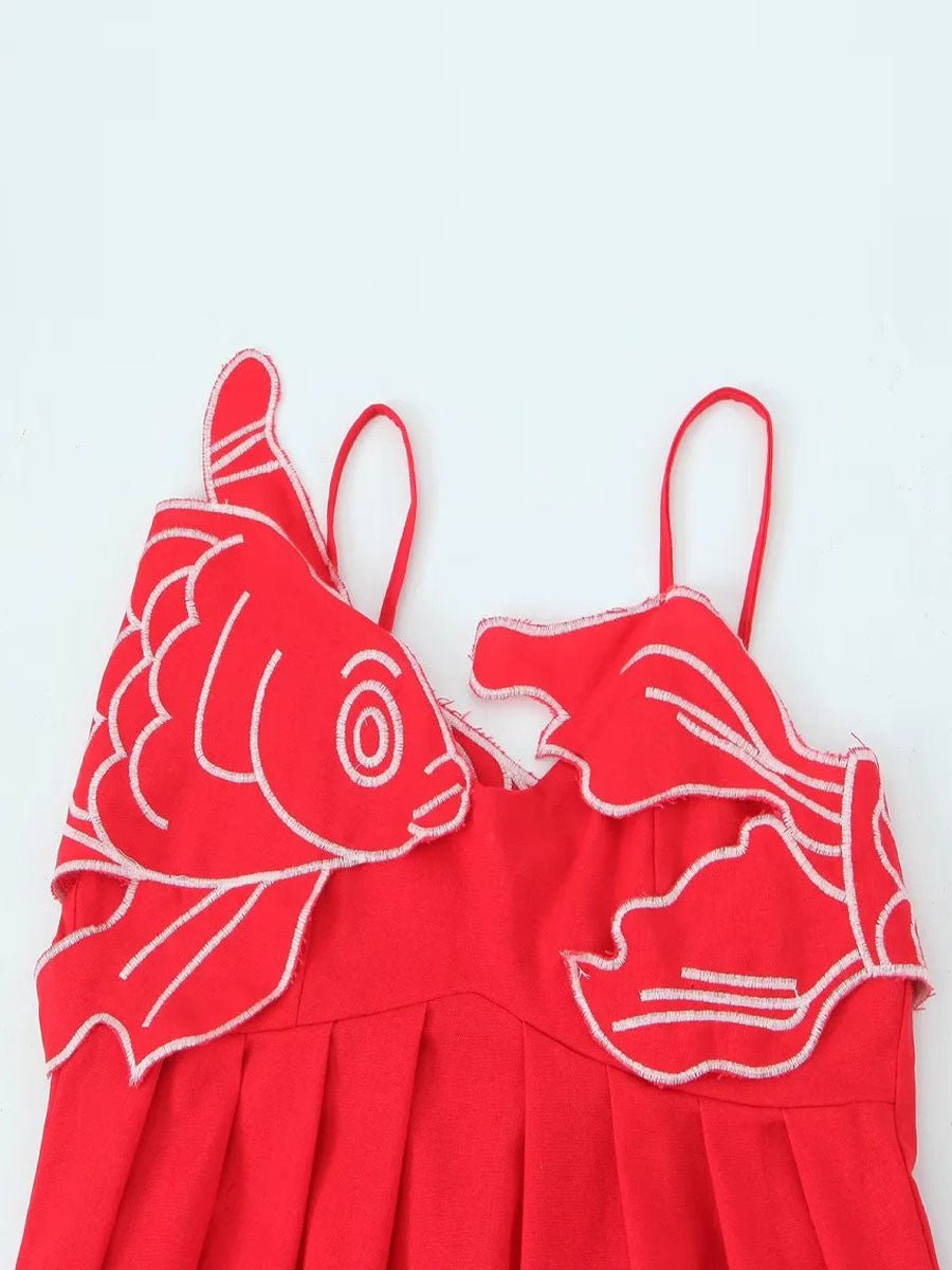 Statement Fish-Themed Boho Dress