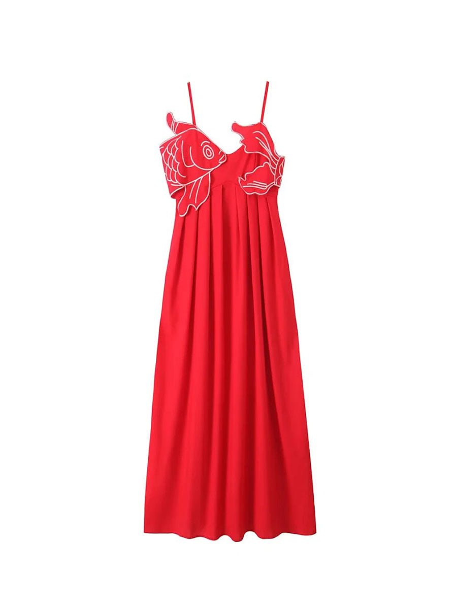 Statement Fish-Themed Boho Dress