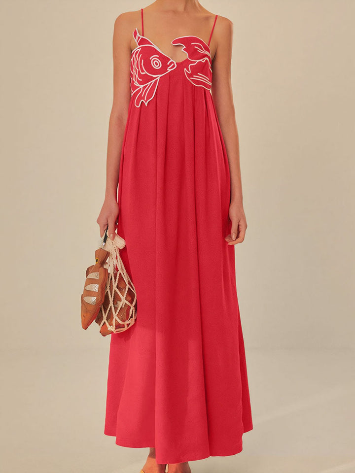 Statement Fish-Themed Boho Dress