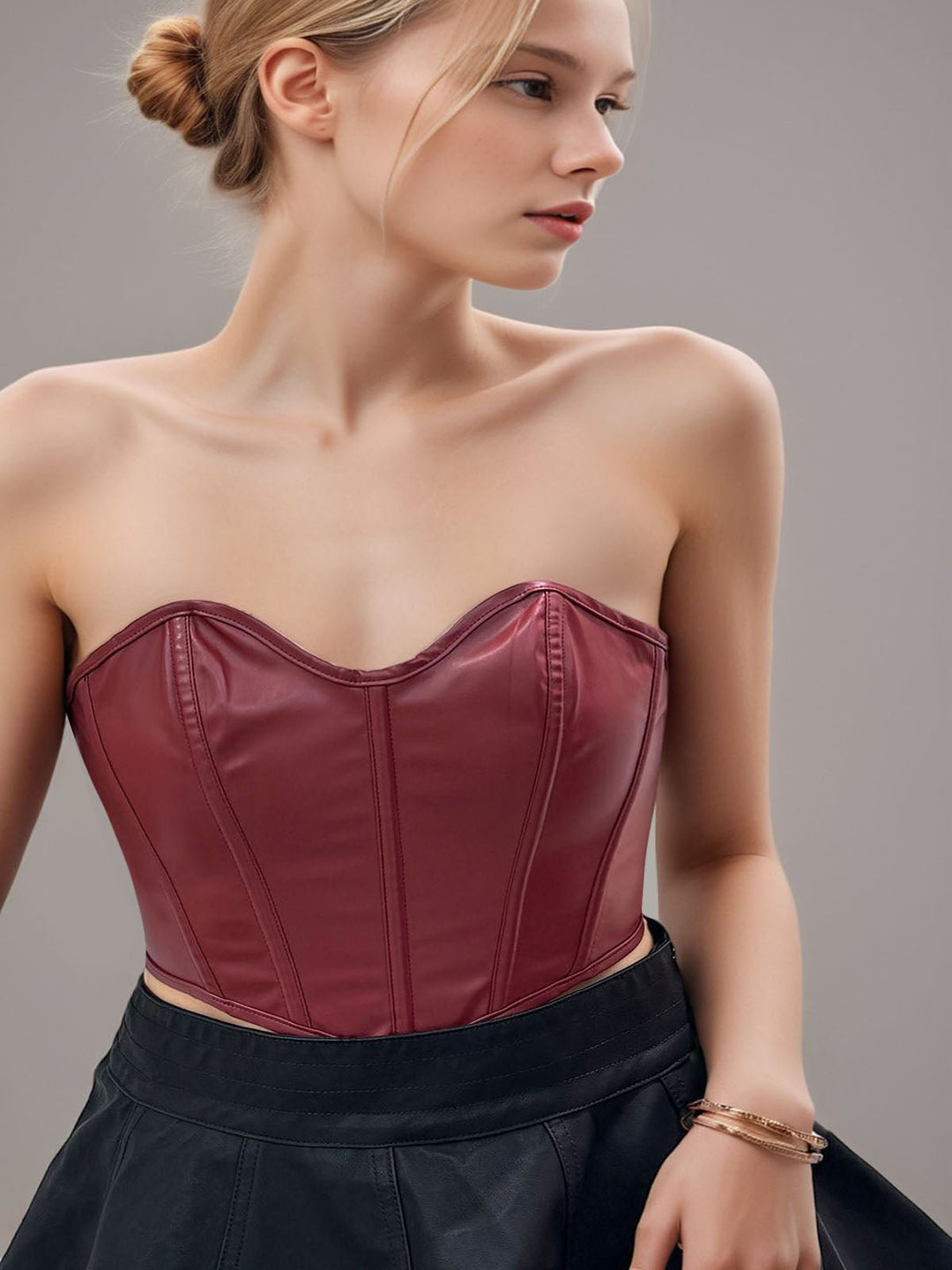 Strapless Off Shoulder Crop Tops