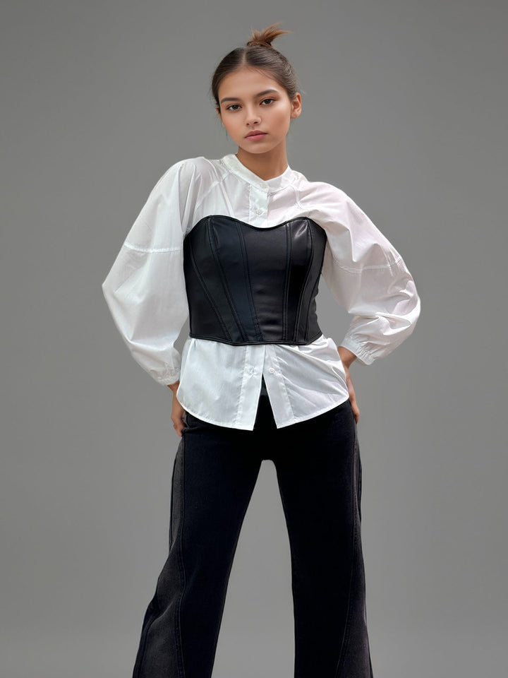 Chic Satin Pleated Button-Up Blouse