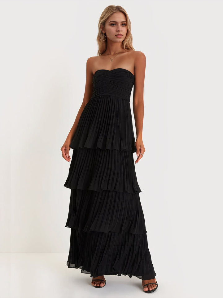 Strapless Tiered Maxi Dress