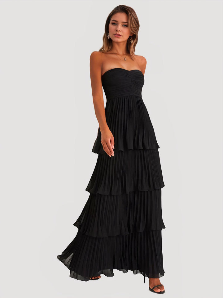 Strapless Tiered Maxi Dress