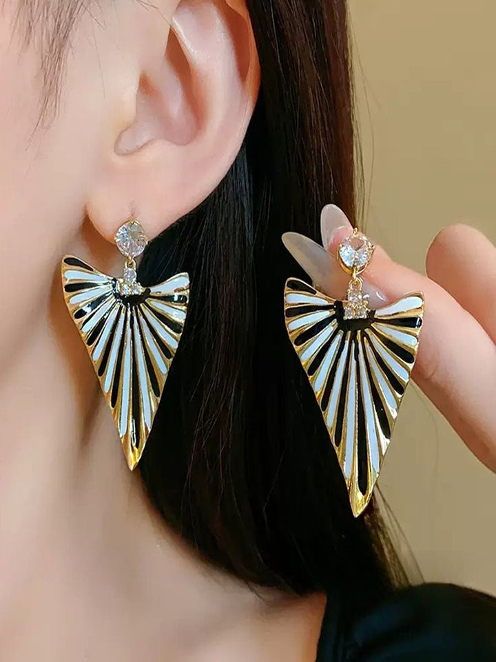 Striped Triangle  Earring